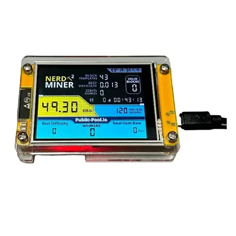 Brand New Nerdminer V3 2.8-Inch BTC Solo Lottery Nerd Miner Crypto Bitcoin Miner Solo Mining Machine