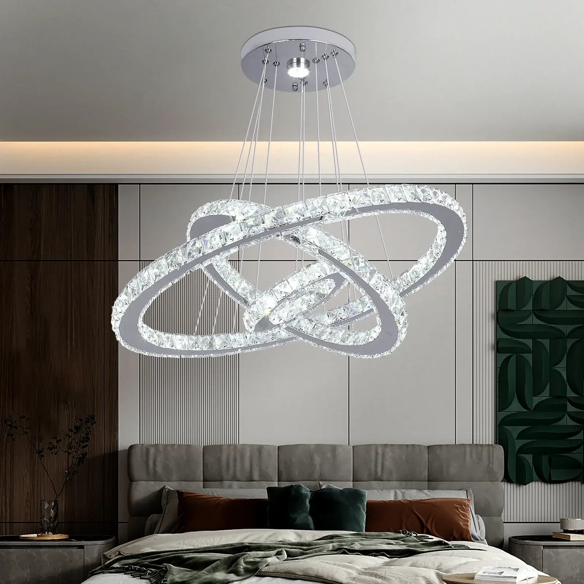 Modern Crystal Ring LED Pendant Chandelier