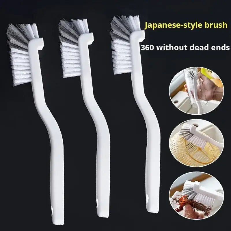 Cleaning Cup Brush Japanese Style Sink Brush with Long Handle Elbow Design Tail Hole Wall Hanging Crevice Cleaning Accessories