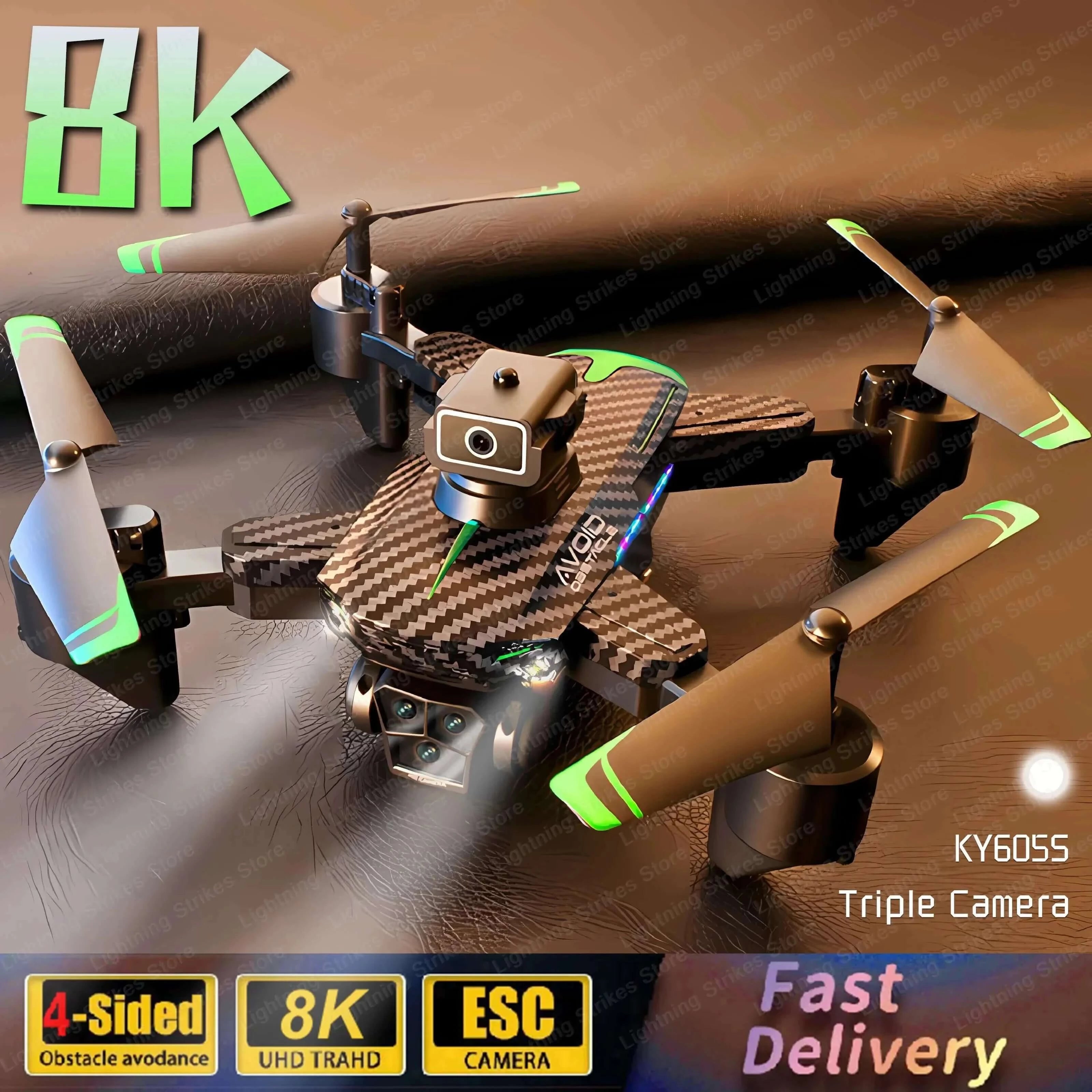 New KY605S RC Drone 8K Professinal With Three Camera Wide Angle