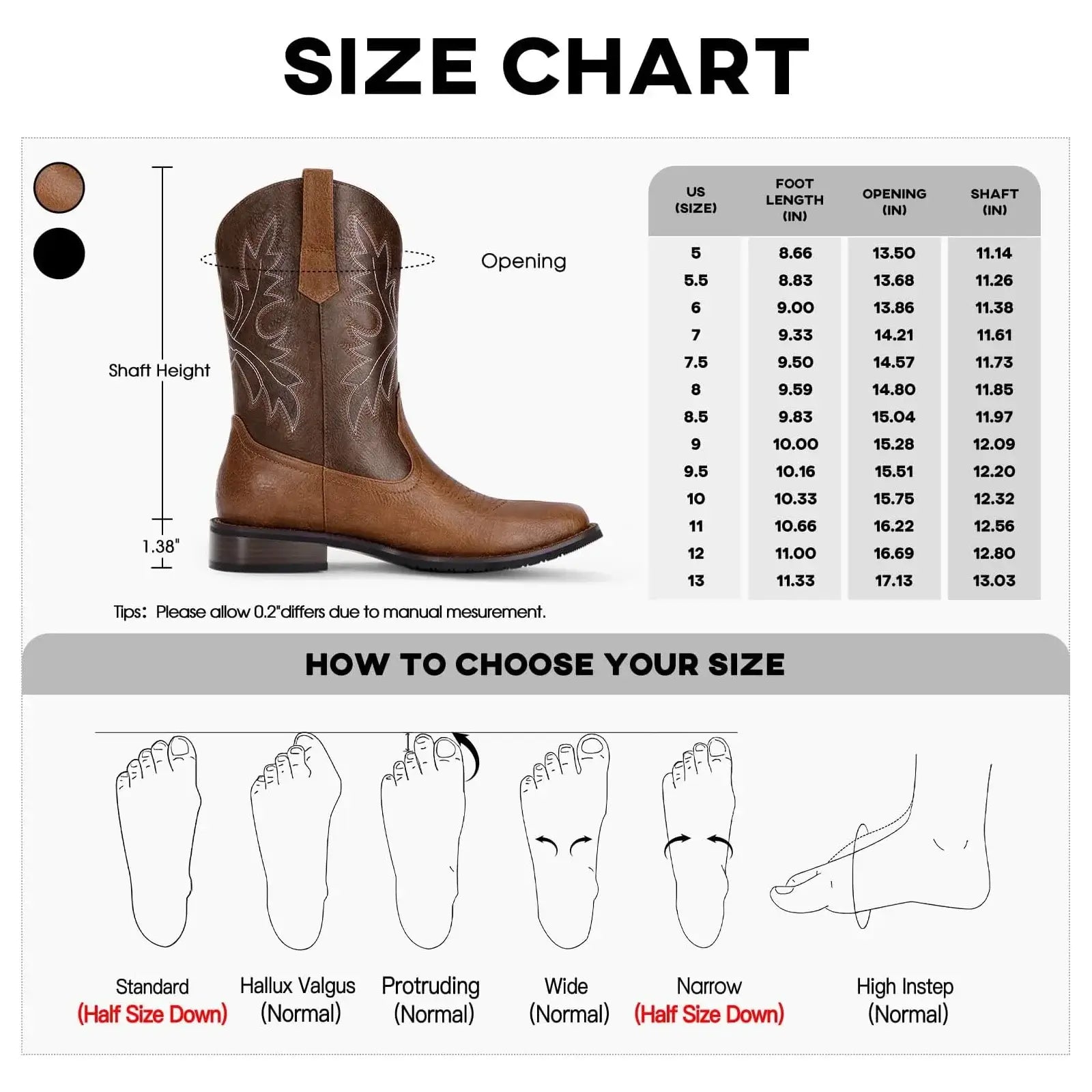 Cowboy Boots for Men - Classic Slip On Western Style