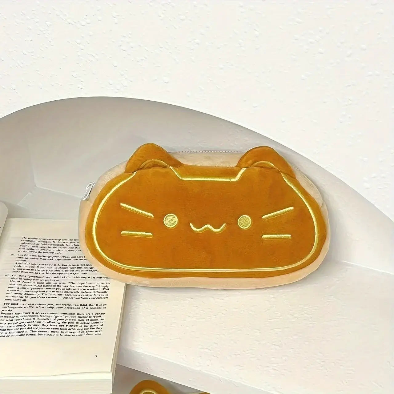Caramel Cat Plush Pen Case - Ideal Gift for Students