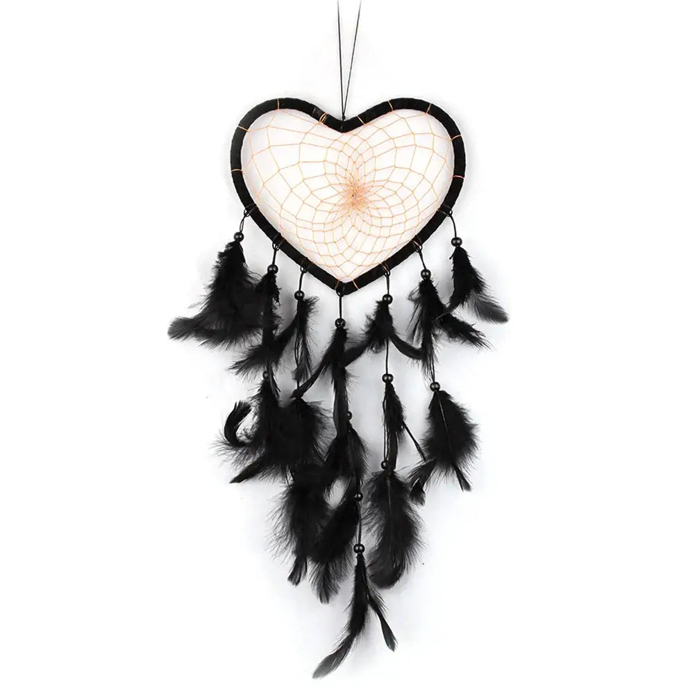 Dream Catcher Wind Chimes Art Chimes Home Craft Dreamcatcher Ornament Hanging Bedroom Decoration Gift Black Indian Feather