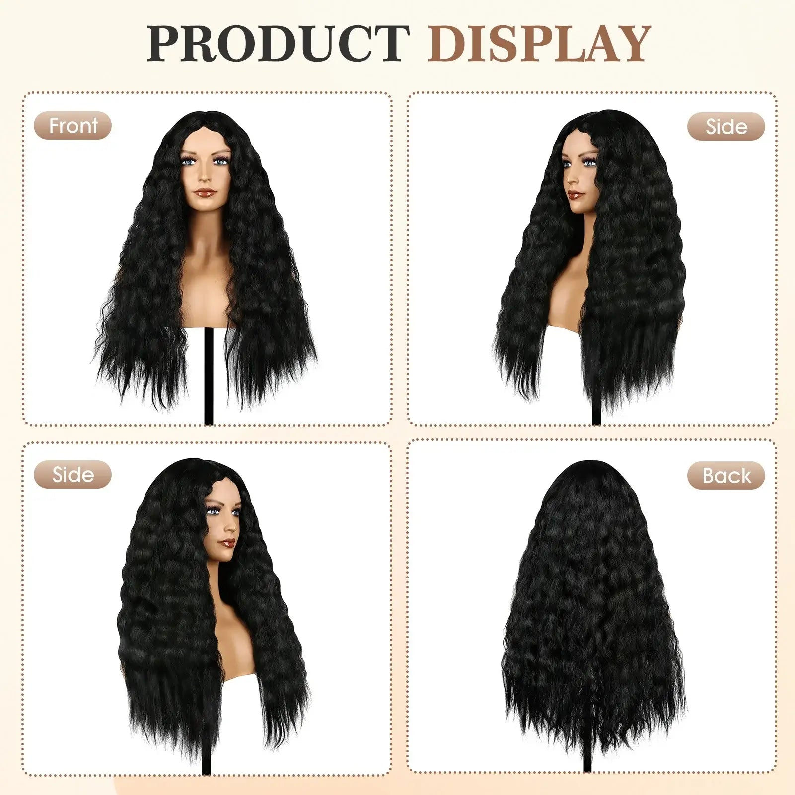 Long Loose Curly Wigs Synthetic Wigs Curly Wavy Full Head Halloween Wigs for Photography Stage Movie Hair MIAO-US