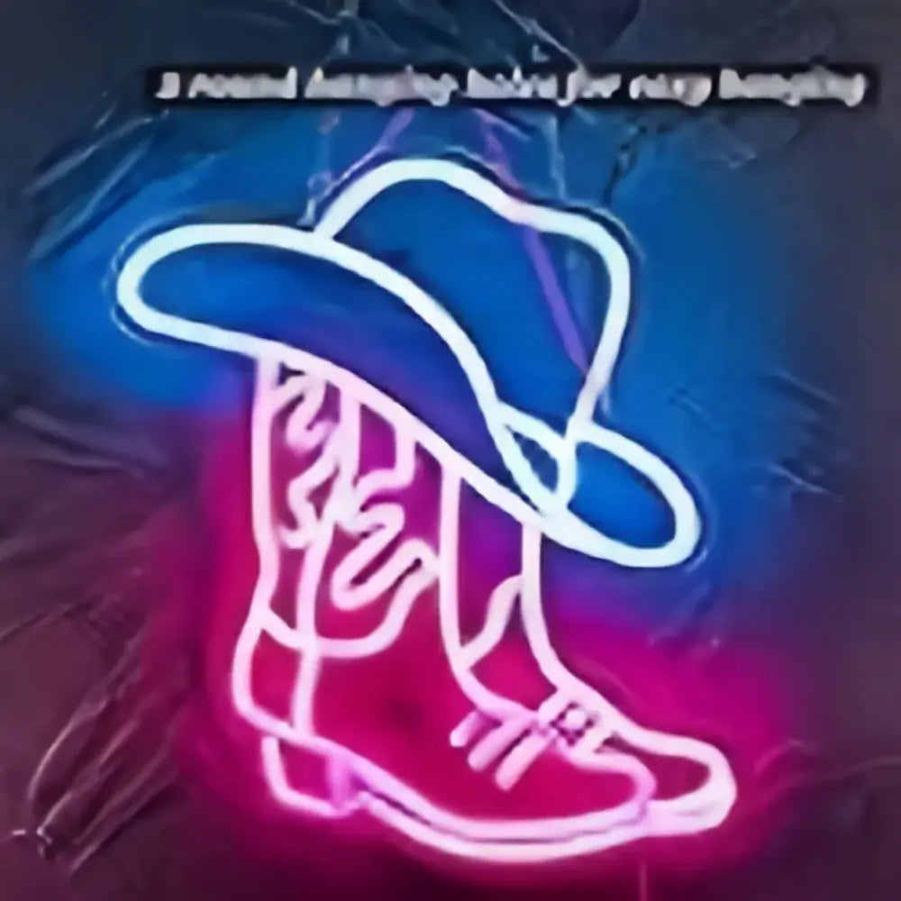 Cowboy Boots and Hats Neon Sign LED Western Aesthetic Mural USB Powered Bedroom Party Bar Wedding Christmas Birthday Gift