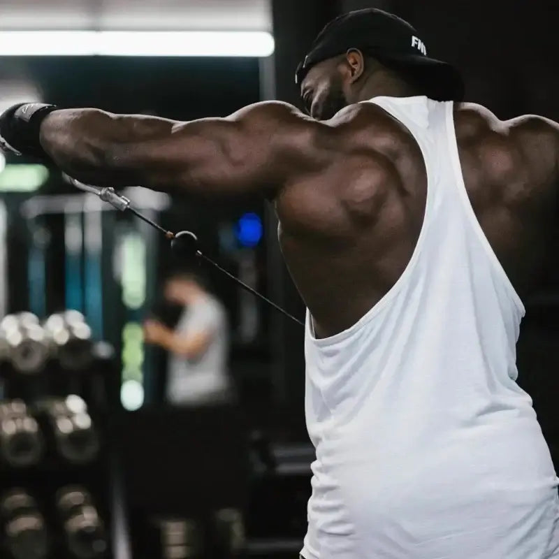 Gym Sleeveless Tank Men, Stringer Fitness Vest, Bodybuilding Singlet Moisture-Wicking Durable Summer Flexible Workout Sportswear