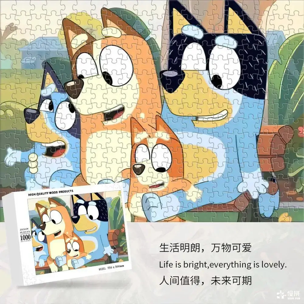 Bluey Cartoon Anime Puzzle Collection 70-1000 Pieces Educational & Fun Holiday Gift Suitable for Adults & Children Boxed Puzzle