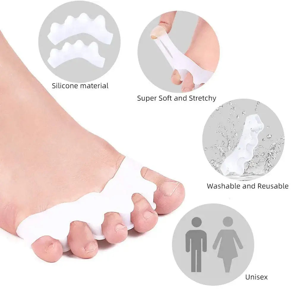 Gel Toe Spreaders Separator Silicone Bunion Correctors for Bent Claw Curved Toes Toe Straighteners for Women &Men Foot Care Tool