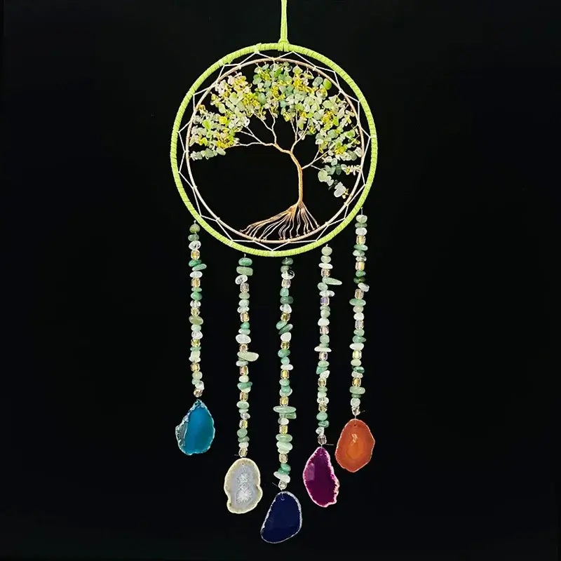 natural agate chakra dream catcher