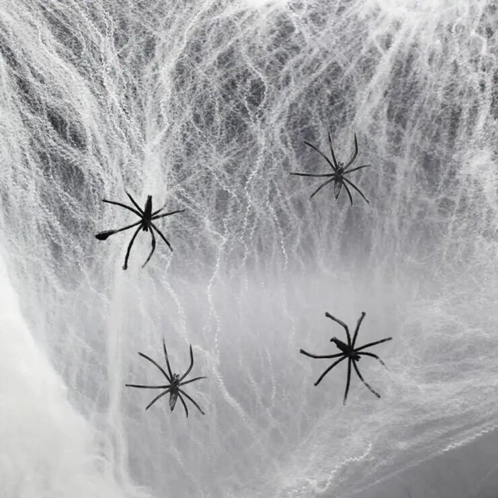 Halloween Glowing in The Dark Spider Web Cotton Luminous Cobwebs Halloween Indoor Outdoor Home Party Haunted House Decorations