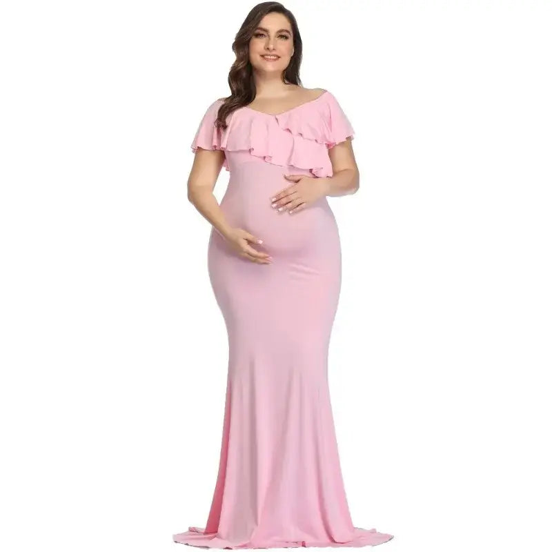 Elegant Plus Size Maternity Dress for Photo Shoots