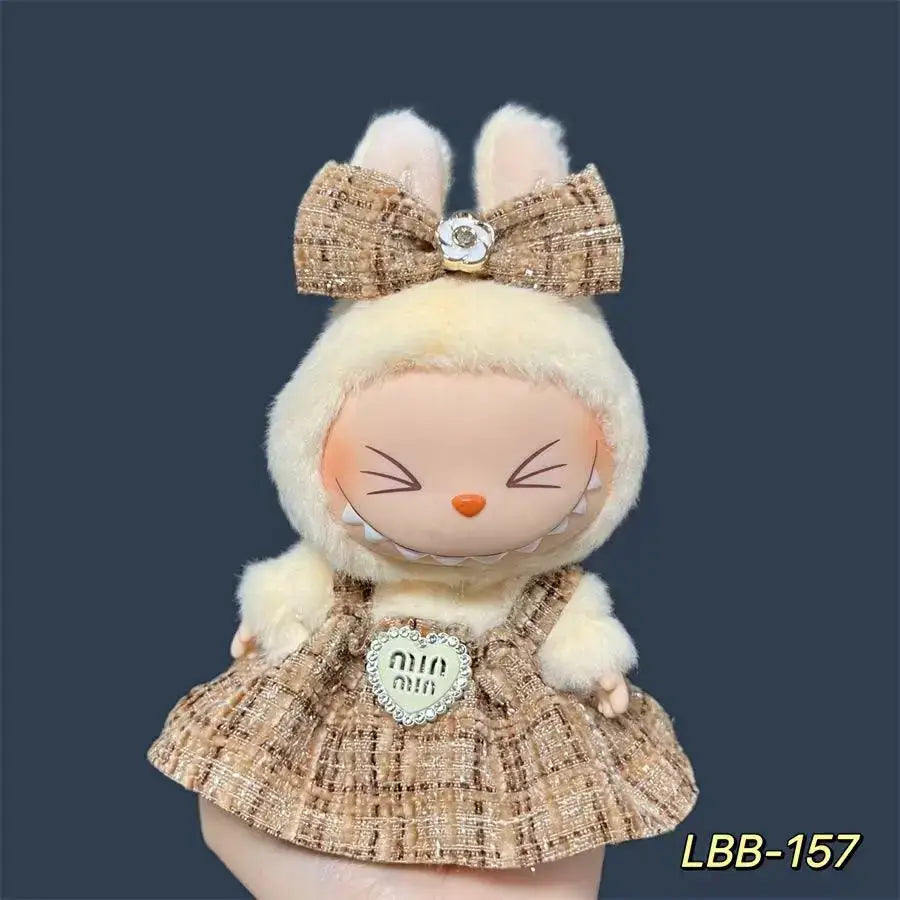 17cm Fashion Doll labubu Clothing Accessories Set Suitable for Boys Cute Plush Doll Clothes Suitable for Fashion