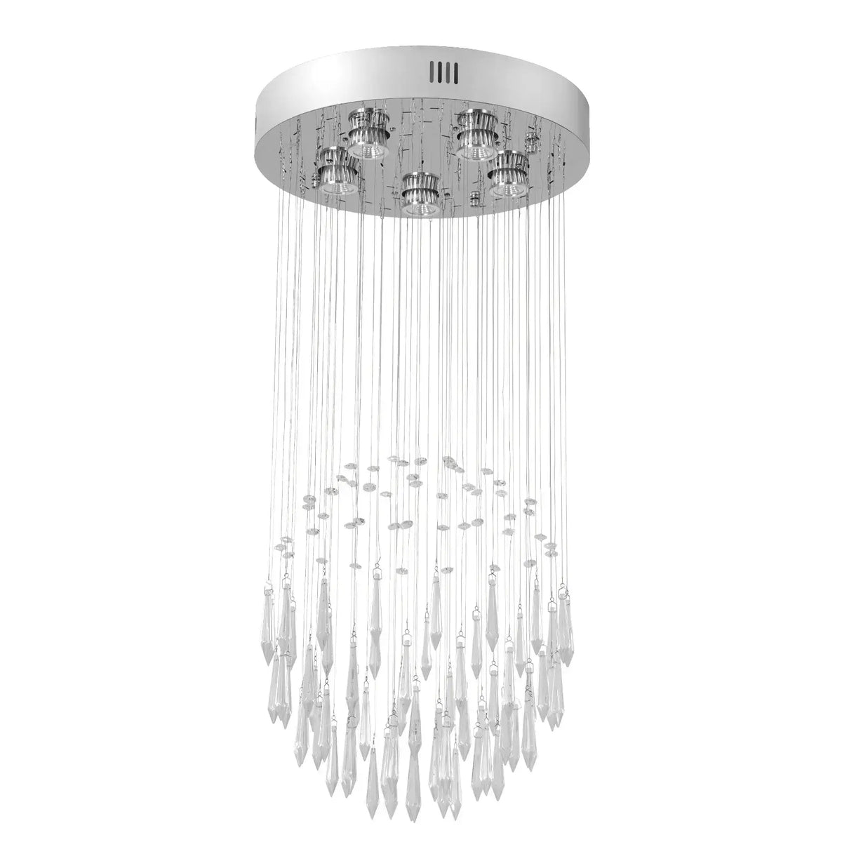 GreeLustr Crystal LED Chandelier, Ring or Raindrop Design