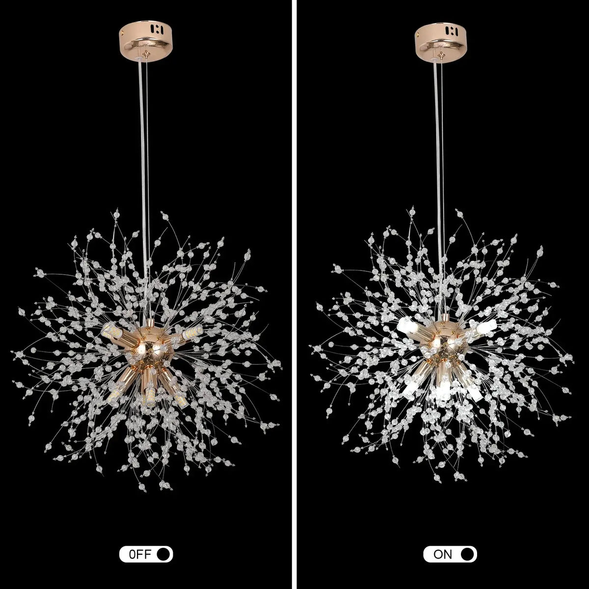 VETRULUS Dandelion-Style Chandelier, Selectable Designs