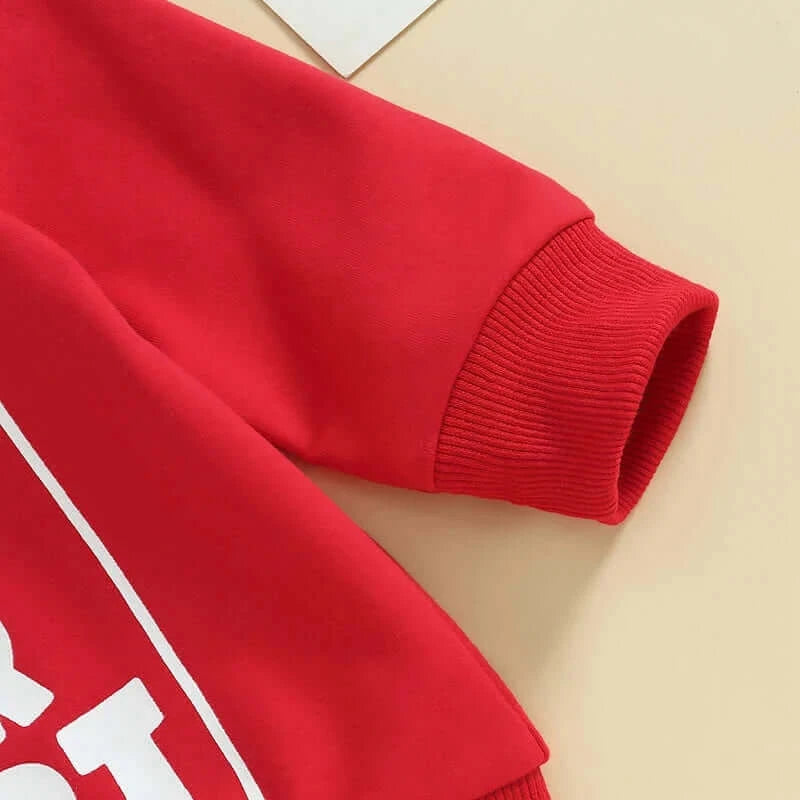 2023-10-17 Lioraitiin 0-3Y Toddler Baby Girl Valentines Day Outfit Letter Print Crewneck Sweatshirt Pullover Sweater Shirt