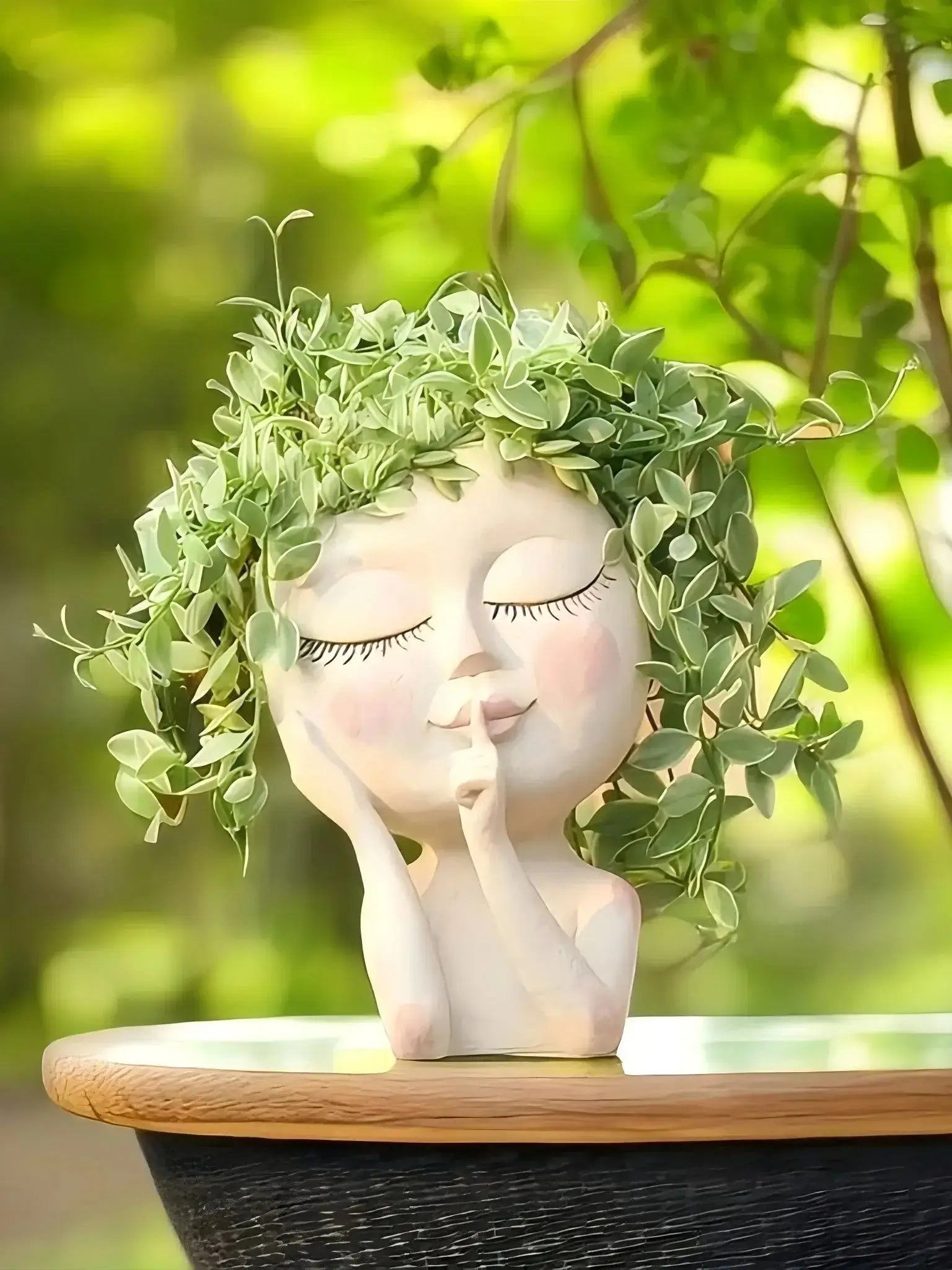 girl face vase decoration