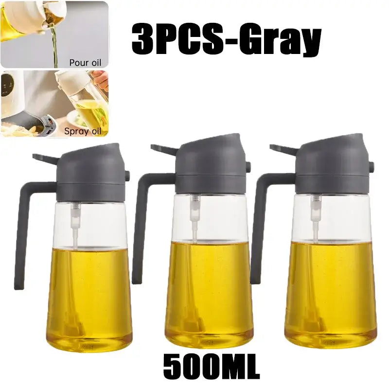 200/300/500ml Oil Spray Bottle BBQ Cooking Olive Oil Sprayer Plastic Baking Oil Spray Empty Bottle Vinegar Bottle Or Oil brush