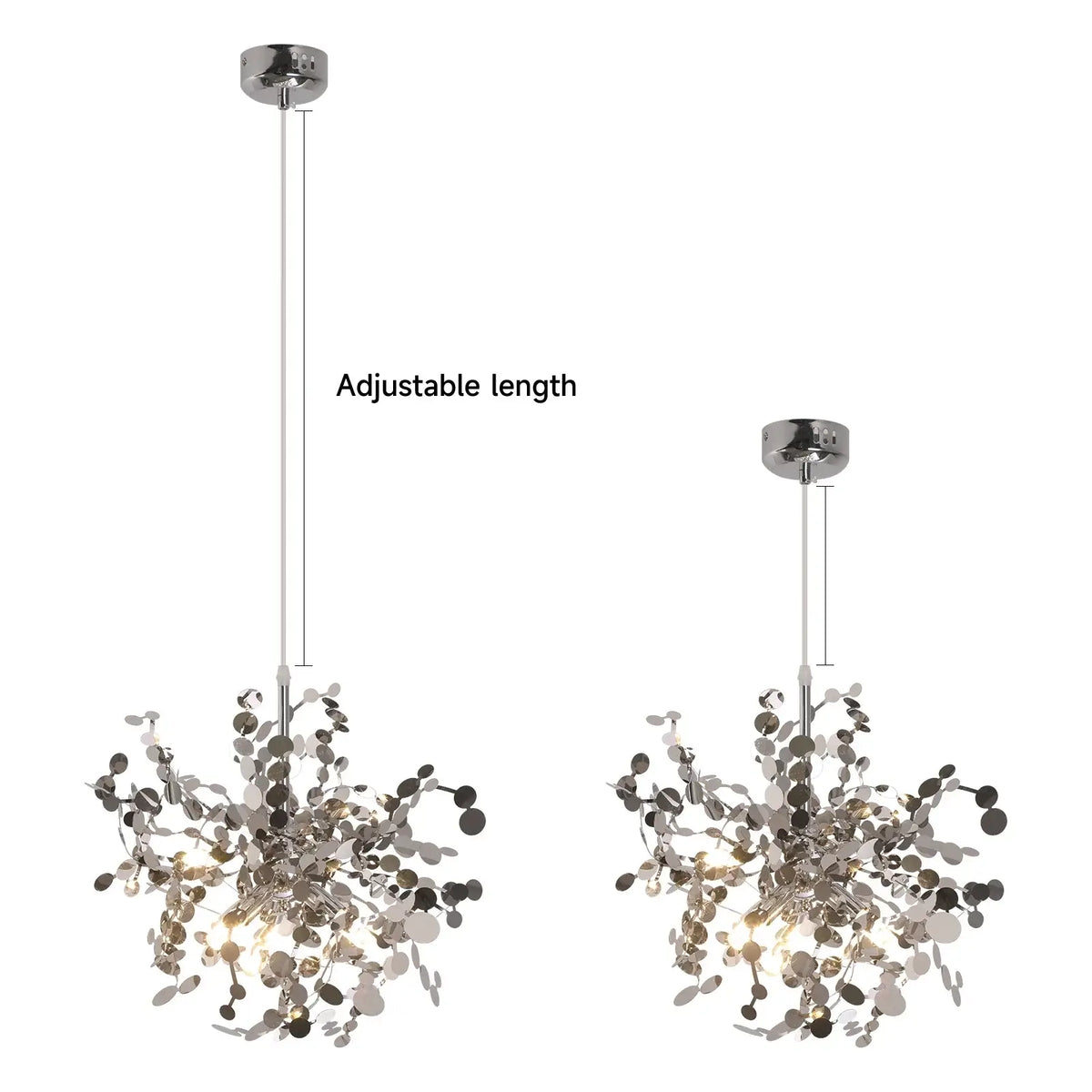 Modern Firework-Style Crystal LED Chandelier, Gold or Silver