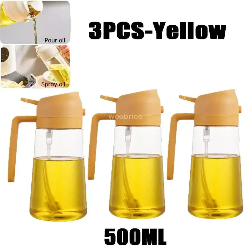 Olive Oil Spray Bottle for Oil Bottle Pouring for Cooking Oil Spices Camping Dispenser with Automatic Lid Spice Shaker