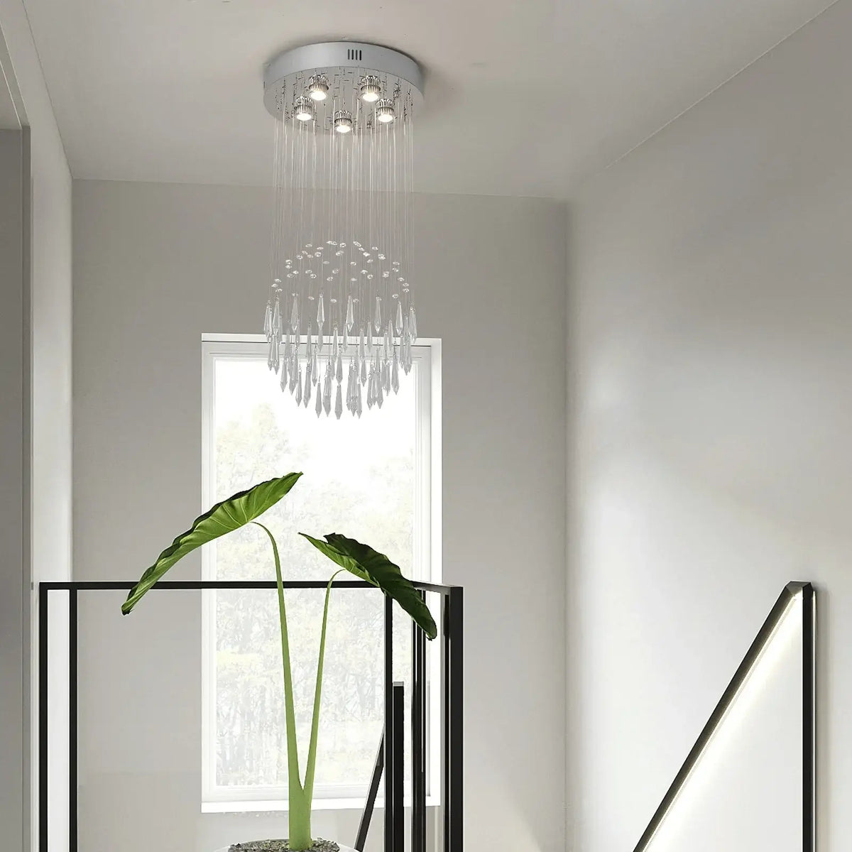 GreeLustr Crystal LED Chandelier, Ring or Raindrop Design