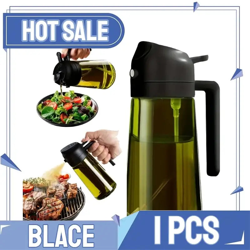 Olive Oil Spray Bottle for Oil Bottle Pouring for Cooking Oil Spices Camping Dispenser with Automatic Lid Spice Shaker