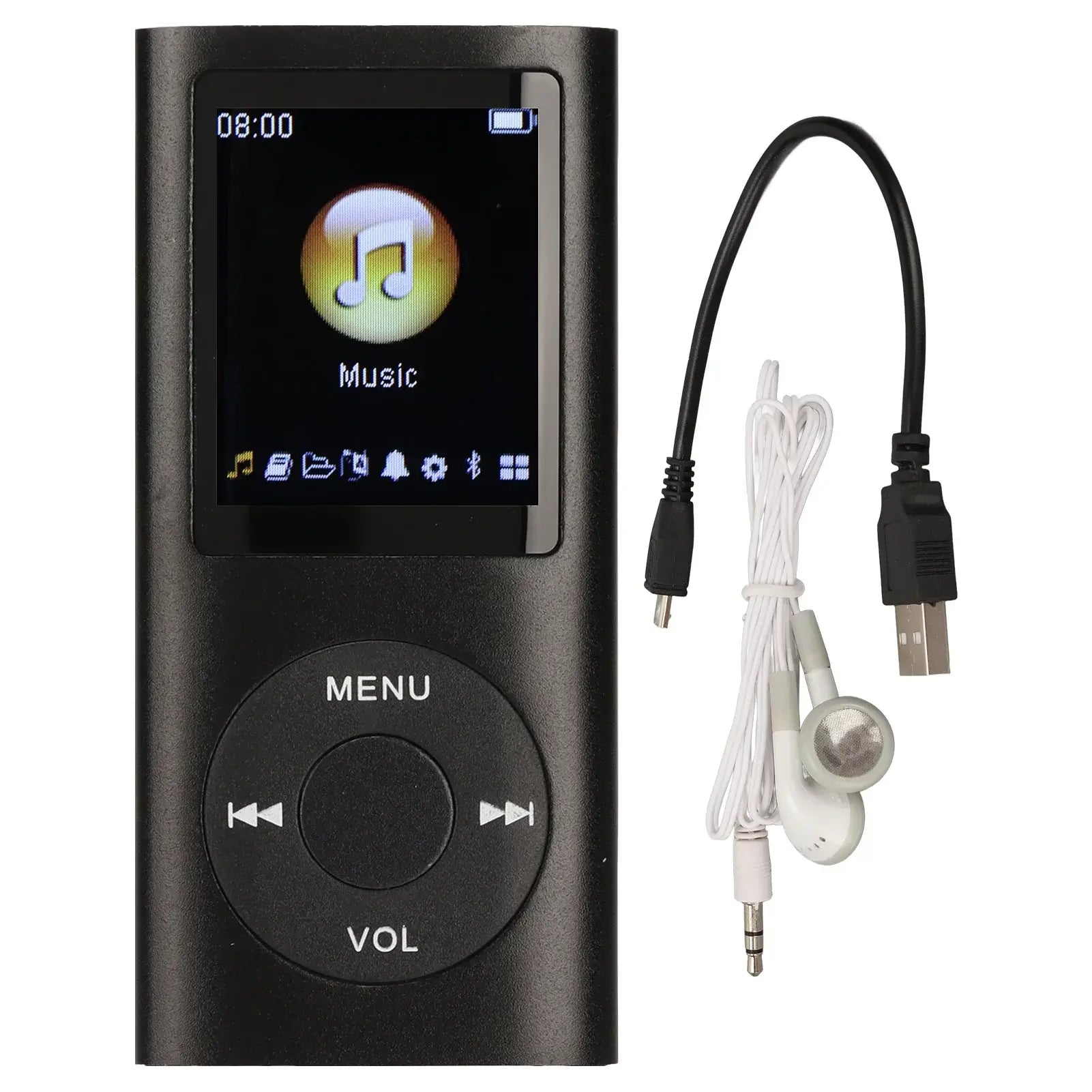MP3 Player Stylish Multifunctional Lossless Sound Slim 1.8 Inch LCD Screen Portable MP3 Music Player