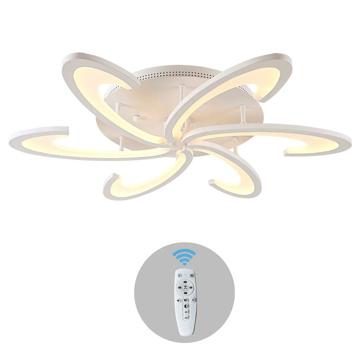 VETRULUS Flower LED Ceiling Light, 6-Leaf Design