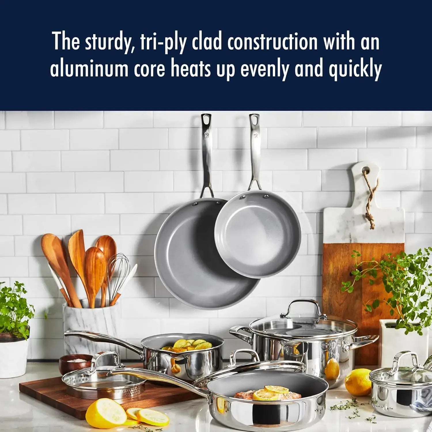 Clad H3 10-Pc Induction Ceramic Nonstick Cookware Set