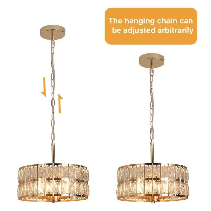 VETRULUS Crystal Pendant Light, Black or Gold