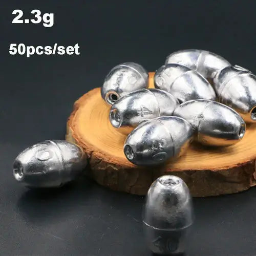 50PCS Olive Weight Split Shot Sinking Bait Angling Gear Lead Sinker