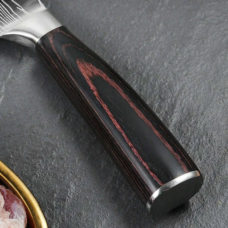 Stainless Steel Kitchen Knives with Wooden Handles