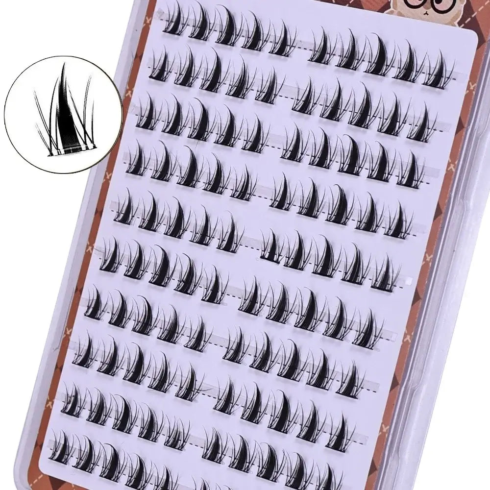DIY Self-Adhesive Cluster Lashes – 10 Rows/Box | Glue-Free | Natural Long Manga Style | Handmade | Unisex