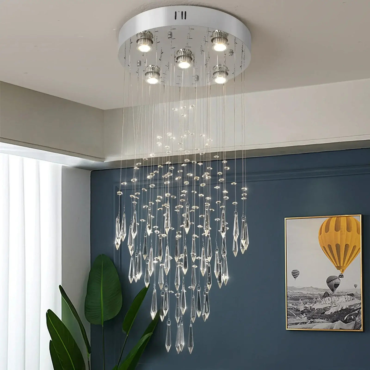 VETRULUS Raindrop Crystal LED Chandelier, Selectable Sizes