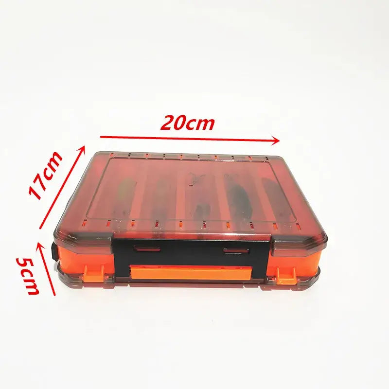Double Sided Fishing Gear Box 14 Grid Mino Fake Bait Storage Box Portable Fishing Tool Accessories Box Fishing Gear Storage Box