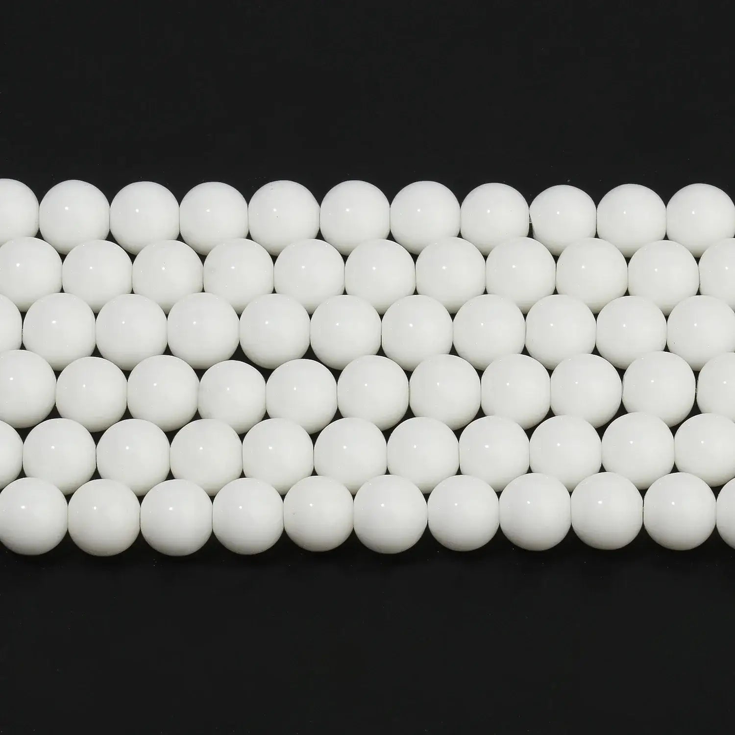 smooth white onyx beads
