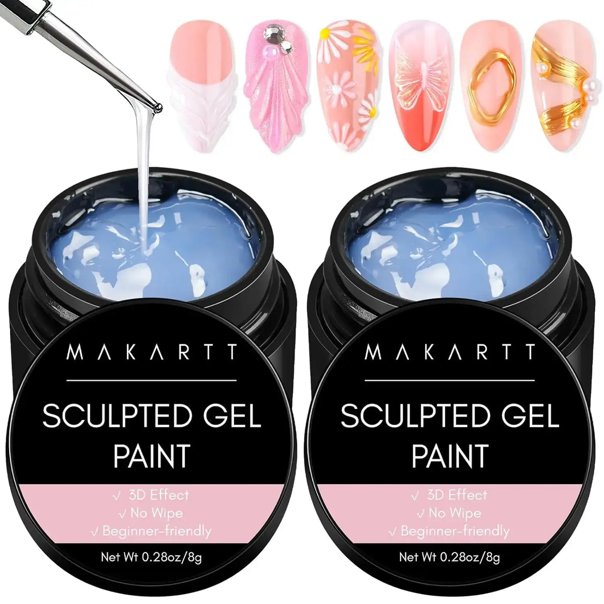 Makartt Clear 3D Sculpting Nail Gel, 8g