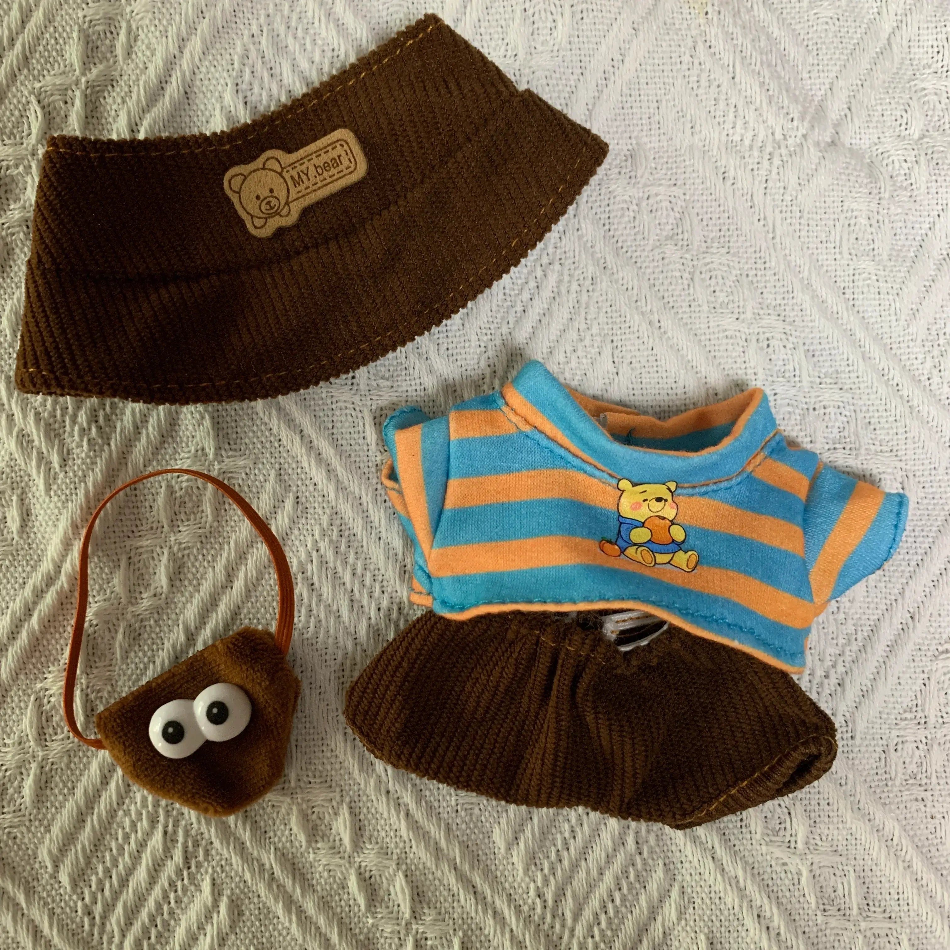 Labubu Doll Clothes Set 17cm Cute Dolls Casual Wear Outfit Changeable Clothes Plush Material Doll Accessories