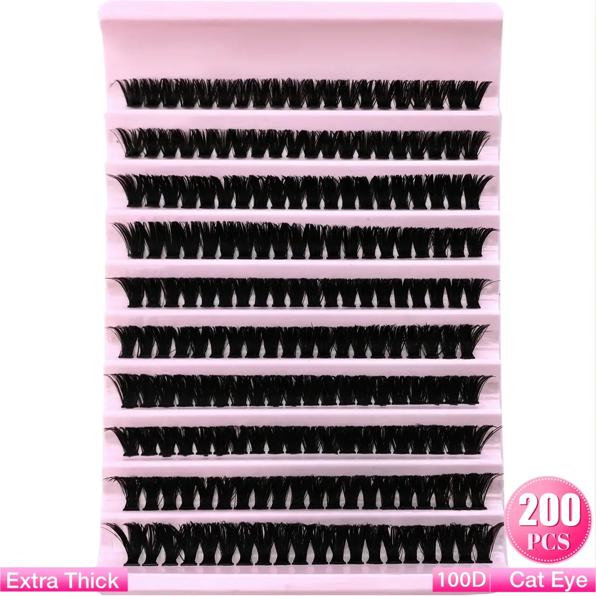 Eimny Individual Cluster Lashes – 160pcs | 8–16mm Mixed Tray | 80D–100D Volume | DIY Eyelash Extensions | Natural Look