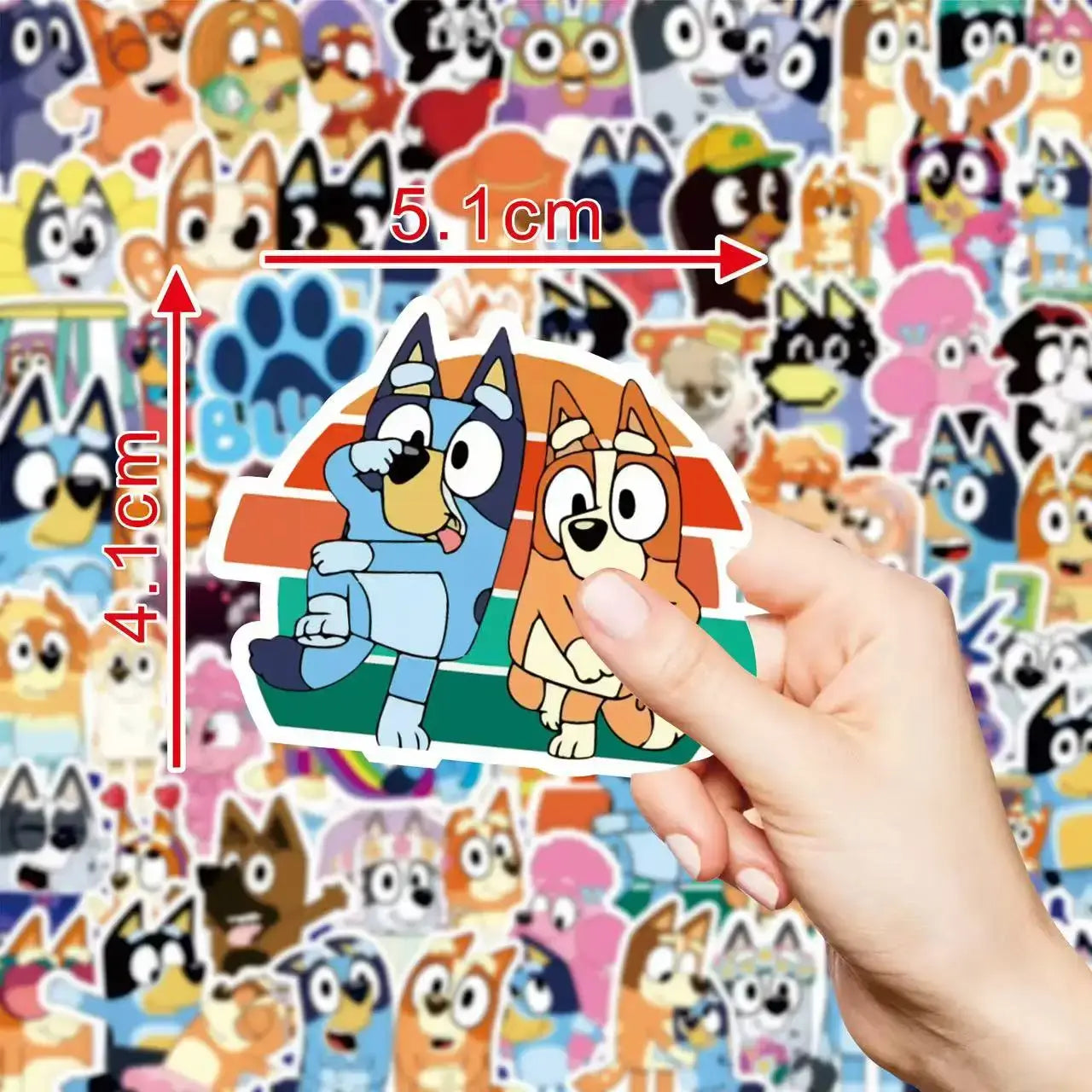 100PCS Cartoon Bluey Family Animation Stickers Graffiti Sticker Scrapbook Luggage Laptop Guitar Car Bike Skateboard Toy