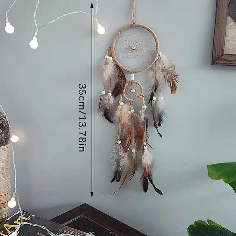 brown feather dream catcher wall hanging