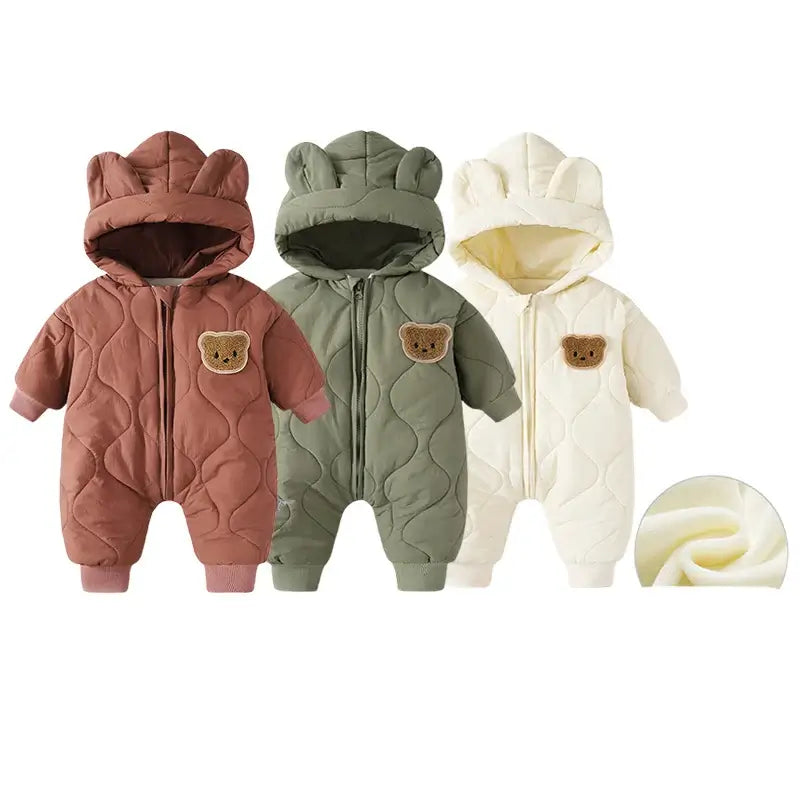 hooded newborn baby rompers
