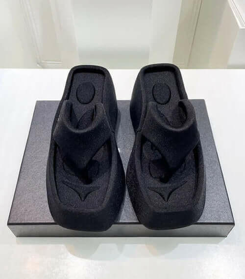 Luxury Platform Square Toe Slippers