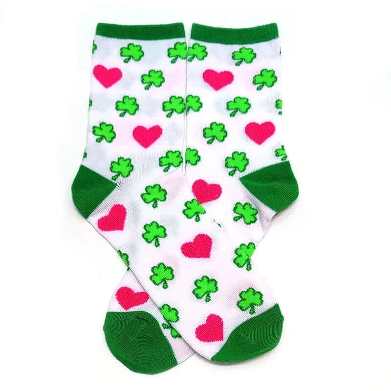 Valentine Day Women Socks Funny Cartoon Socks Four Leaf Clover Corgi Dog Letter Cute Love Dinosaur Anniversary Present Gifts