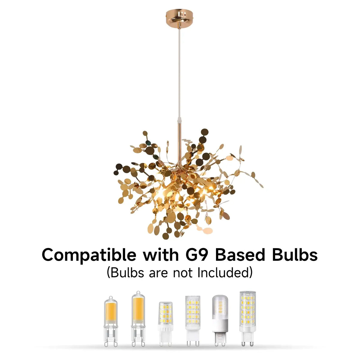 GreeLustr Gold Firework-Style LED Chandelier, 44 or 65 cm