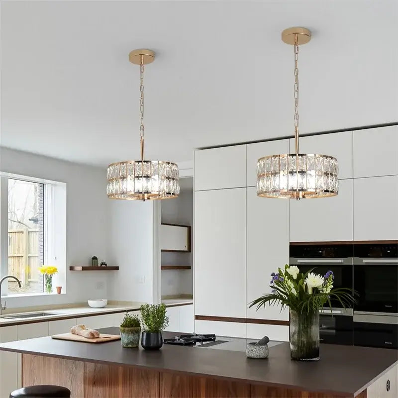 VETRULUS Crystal Pendant Light, Black or Gold