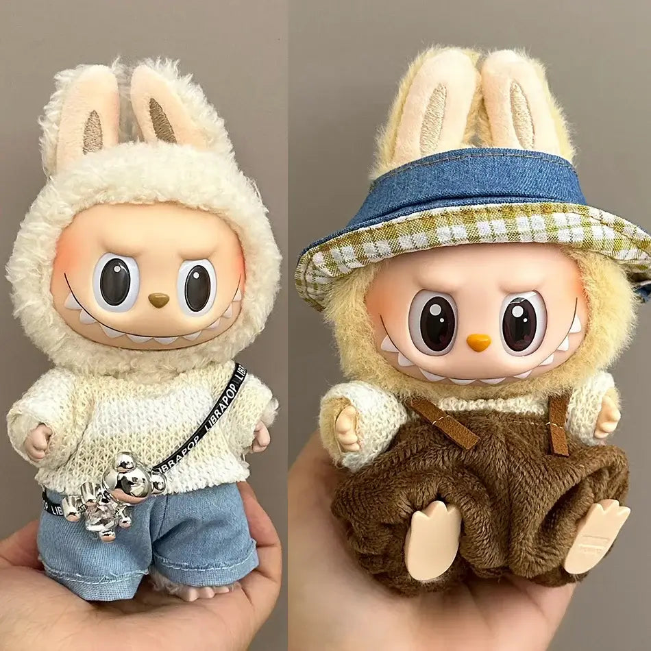 Cute Labubu Doll Outfit Set - Jumpsuit & Plush Hat