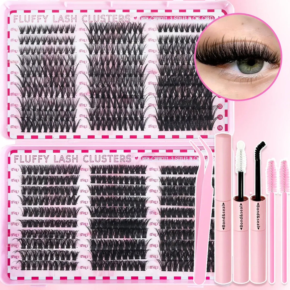 Cluster Lashes Kit – 320 / 600 / 790pcs | Mix-and-Match Lengths | Daily & Party Glam | DIY False Lashes