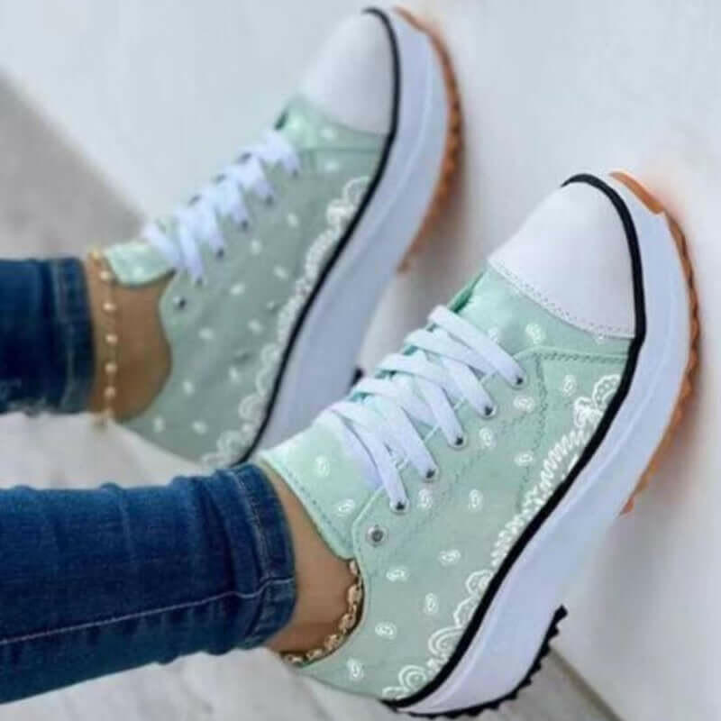 2022 Pattern Canvas Women Sneakers – Casual & Sporty