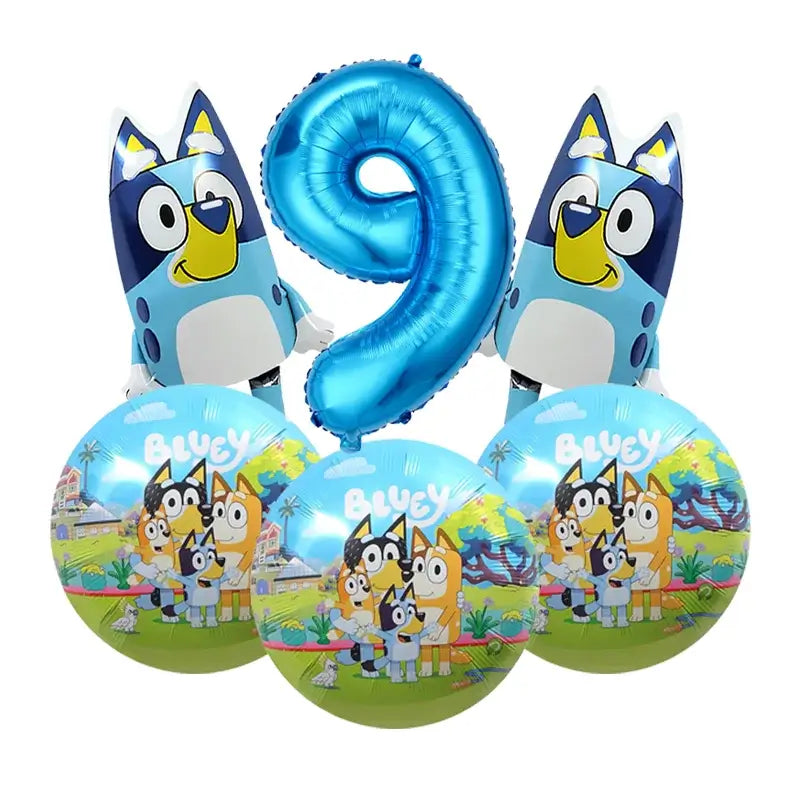 Cute Bluey Birthday Party Decoration Bluey Paper Napkin Plate Cup Tablecloth Balloons Kids Baby Shower Supplies