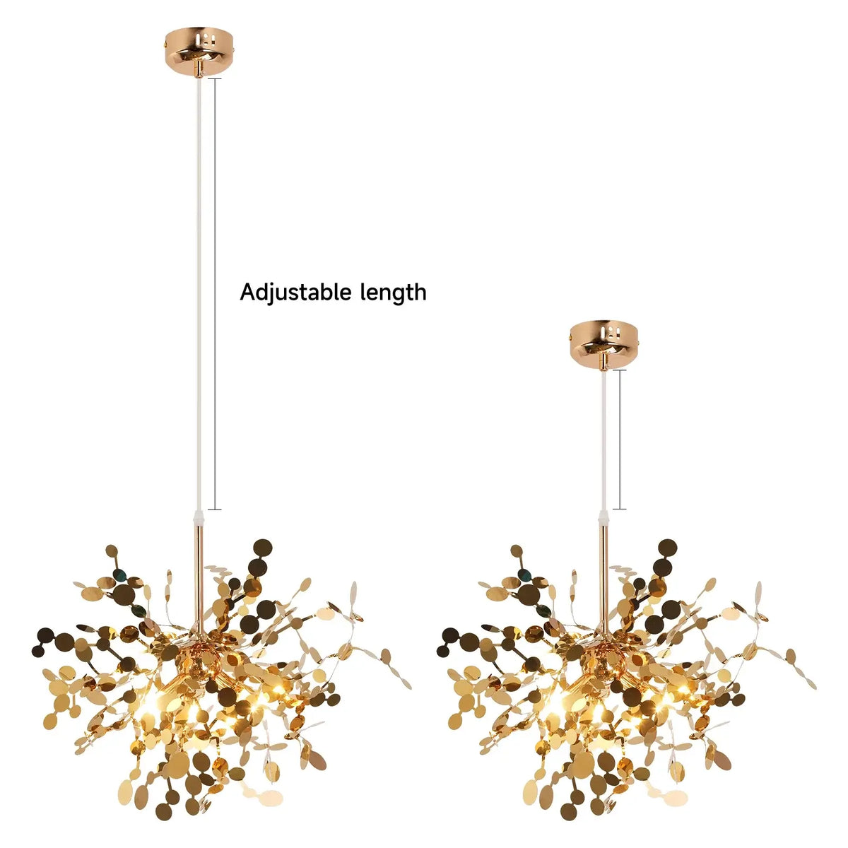 GreeLustr Gold Firework-Style LED Chandelier, 44 or 65 cm